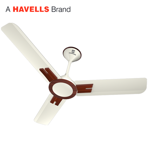 Standard Dasher Ceiling Fan Pearl White Wood Front View