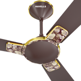 Havells Enticer Art Nature series Espresso Brown Ceiling Fan Close Up View
