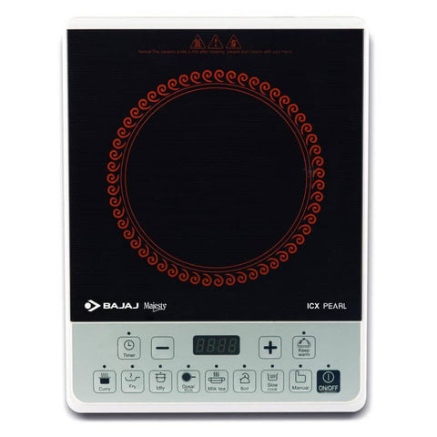 Bajaj Majesty ICX Pearl Induction Cooktop (1900 Watts) Front view - Sagar Electricals